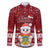 Tuvalu Christmas Family Matching Puletasi Dress and Hawaiian Shirt Snowman and Tuvalu Coat of Arms Maori Tribal Xmas Style LT03 Dad's Shirt - Long Sleeve Red - Polynesian Pride