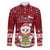 Tuvalu Christmas Family Matching Short Sleeve Bodycon Dress and Hawaiian Shirt Snowman and Tuvalu Coat of Arms Maori Tribal Xmas Style LT03 Dad's Shirt - Long Sleeve Red - Polynesian Pride