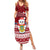 Tuvalu Christmas Family Matching Summer Maxi Dress and Hawaiian Shirt Snowman and Tuvalu Coat of Arms Maori Tribal Xmas Style LT03 Mom's Dress Red - Polynesian Pride