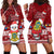 Tuvalu Christmas Hoodie Dress Snowman and Tuvalu Coat of Arms Maori Tribal Xmas Style LT03 - Polynesian Pride