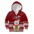 Tuvalu Christmas Kid Hoodie Snowman and Tuvalu Coat of Arms Maori Tribal Xmas Style LT03 Zip Hoodie Red - Polynesian Pride