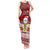 Tuvalu Christmas Tank Maxi Dress Snowman and Tuvalu Coat of Arms Maori Tribal Xmas Style LT03 Women Red - Polynesian Pride