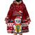 Tuvalu Christmas Wearable Blanket Hoodie Snowman and Tuvalu Coat of Arms Maori Tribal Xmas Style LT03 - Polynesian Pride