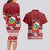 Personalised Tuvalu Christmas Couples Matching Long Sleeve Bodycon Dress and Hawaiian Shirt Snowman and Tuvalu Coat of Arms Maori Tribal Xmas Style LT03 - Polynesian Pride