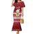 Personalised Tuvalu Christmas Family Matching Mermaid Dress and Hawaiian Shirt Snowman and Tuvalu Coat of Arms Maori Tribal Xmas Style LT03 Mom's Dress Red - Polynesian Pride