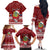 Personalised Tuvalu Christmas Family Matching Off Shoulder Long Sleeve Dress and Hawaiian Shirt Snowman and Tuvalu Coat of Arms Maori Tribal Xmas Style LT03 - Polynesian Pride