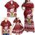 Personalised Tuvalu Christmas Family Matching Off Shoulder Maxi Dress and Hawaiian Shirt Snowman and Tuvalu Coat of Arms Maori Tribal Xmas Style LT03 - Polynesian Pride