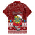 Personalised Tuvalu Christmas Family Matching Off Shoulder Short Dress and Hawaiian Shirt Snowman and Tuvalu Coat of Arms Maori Tribal Xmas Style LT03 - Polynesian Pride