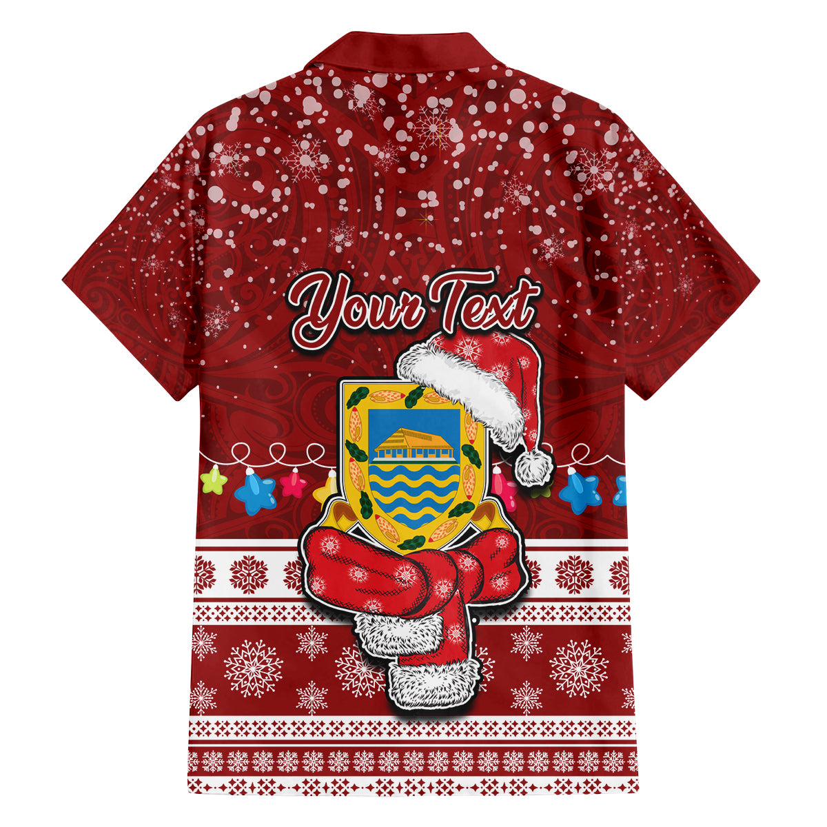 Personalised Tuvalu Christmas Family Matching Summer Maxi Dress and Hawaiian Shirt Snowman and Tuvalu Coat of Arms Maori Tribal Xmas Style LT03 - Polynesian Pride