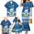 Tuvalu Christmas Family Matching Mermaid Dress and Hawaiian Shirt Snowman Hugs Tuvalu Coat of Arms Maori Pattern Blue Style LT03 - Polynesian Pride