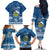 Tuvalu Christmas Family Matching Off Shoulder Long Sleeve Dress and Hawaiian Shirt Snowman Hugs Tuvalu Coat of Arms Maori Pattern Blue Style LT03 - Polynesian Pride