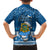 Tuvalu Christmas Family Matching Off Shoulder Short Dress and Hawaiian Shirt Snowman Hugs Tuvalu Coat of Arms Maori Pattern Blue Style LT03 - Polynesian Pride