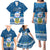 Tuvalu Christmas Family Matching Puletasi Dress and Hawaiian Shirt Snowman Hugs Tuvalu Coat of Arms Maori Pattern Blue Style LT03 - Polynesian Pride