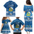 Tuvalu Christmas Family Matching Puletasi Dress and Hawaiian Shirt Snowman Hugs Tuvalu Coat of Arms Maori Pattern Blue Style LT03 - Polynesian Pride