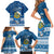 Tuvalu Christmas Family Matching Short Sleeve Bodycon Dress and Hawaiian Shirt Snowman Hugs Tuvalu Coat of Arms Maori Pattern Blue Style LT03 - Polynesian Pride