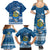 Tuvalu Christmas Family Matching Summer Maxi Dress and Hawaiian Shirt Snowman Hugs Tuvalu Coat of Arms Maori Pattern Blue Style LT03 - Polynesian Pride