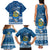 Tuvalu Christmas Family Matching Tank Maxi Dress and Hawaiian Shirt Snowman Hugs Tuvalu Coat of Arms Maori Pattern Blue Style LT03 - Polynesian Pride