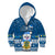 Tuvalu Christmas Kid Hoodie Snowman Hugs Tuvalu Coat of Arms Maori Pattern Blue Style LT03 Zip Hoodie Blue - Polynesian Pride