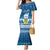 Tuvalu Christmas Mermaid Dress Snowman Hugs Tuvalu Coat of Arms Maori Pattern Blue Style LT03 Women Blue - Polynesian Pride