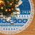 Tuvalu Christmas Tree Skirt Snowman Hugs Tuvalu Coat of Arms Maori Pattern Blue Style LT03 - Polynesian Pride