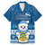 Personalised Tuvalu Christmas Family Matching Mermaid Dress and Hawaiian Shirt Snowman Hugs Tuvalu Coat of Arms Maori Pattern Blue Style LT03 Dad's Shirt - Short Sleeve Blue - Polynesian Pride