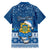 Personalised Tuvalu Christmas Family Matching Puletasi Dress and Hawaiian Shirt Snowman Hugs Tuvalu Coat of Arms Maori Pattern Blue Style LT03 - Polynesian Pride