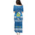 Personalised Tuvalu Christmas Family Matching Puletasi Dress and Hawaiian Shirt Snowman Hugs Tuvalu Coat of Arms Maori Pattern Blue Style LT03 - Polynesian Pride