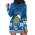 Personalised Tuvalu Christmas Hoodie Dress Snowman Hugs Tuvalu Coat of Arms Maori Pattern Blue Style LT03 - Polynesian Pride