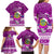 Tuvalu Christmas Family Matching Long Sleeve Bodycon Dress and Hawaiian Shirt Snowman Hugs Tuvalu Coat of Arms Maori Pattern Pink Style LT03 - Polynesian Pride