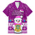 Tuvalu Christmas Family Matching Long Sleeve Bodycon Dress and Hawaiian Shirt Snowman Hugs Tuvalu Coat of Arms Maori Pattern Pink Style LT03 Dad's Shirt - Short Sleeve Pink - Polynesian Pride