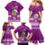 Tuvalu Christmas Family Matching Mermaid Dress and Hawaiian Shirt Snowman Hugs Tuvalu Coat of Arms Maori Pattern Pink Style LT03 - Polynesian Pride