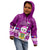 Tuvalu Christmas Kid Hoodie Snowman Hugs Tuvalu Coat of Arms Maori Pattern Pink Style LT03 - Polynesian Pride