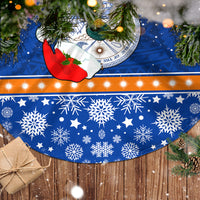 Personalised Marshall Islands Christmas Tree Skirt Santa Claus and Coat of Arms Mix Polynesian Xmas Style LT03 - Polynesian Pride