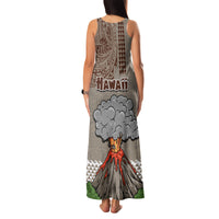 Hawaii Family Matching Tank Maxi Dress and Hawaiian Shirt Aloha Volcano Mix Kakau Hawaiian Tribal LT03 - Polynesian Pride