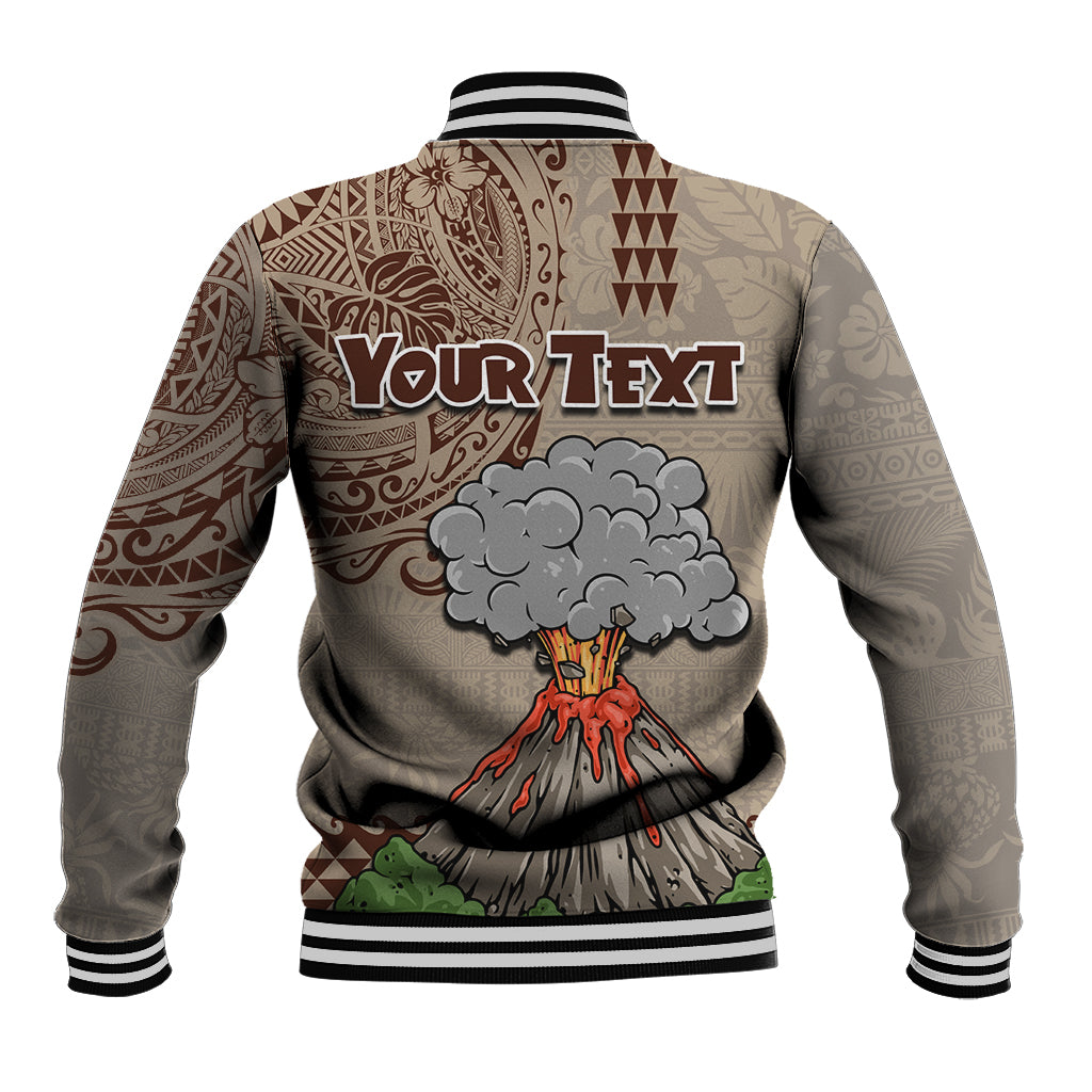 Aloha Volcano Custom Baseball Jacket Mix Hawaiian Kakau Tribal LT03 - Polynesian Pride