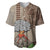 Aloha Volcano Custom Baseball Jersey Mix Hawaiian Kakau Tribal LT03 Beige - Polynesian Pride