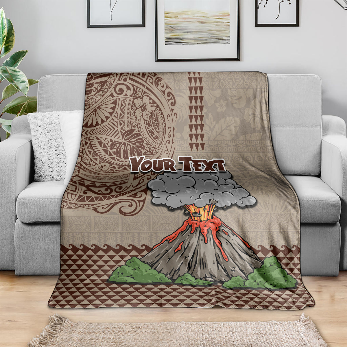 Aloha Volcano Custom Blanket Mix Hawaiian Kakau Tribal LT03 - Polynesian Pride