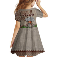 Aloha Volcano Custom Family Matching Short Sleeve Bodycon Dress and Hawaiian Shirt Mix Hawaiian Kakau Tribal LT03 - Polynesian Pride