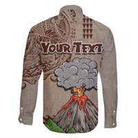 Aloha Volcano Custom Family Matching Short Sleeve Bodycon Dress and Hawaiian Shirt Mix Hawaiian Kakau Tribal LT03 - Polynesian Pride