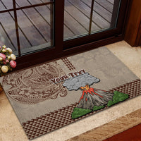 Aloha Volcano Custom Rubber Doormat Mix Hawaiian Kakau Tribal LT03 - Polynesian Pride