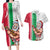 Hawaii Mele Kalikimaka Couples Matching Long Sleeve Bodycon Dress and Hawaiian Shirt Santa Playing Ukele Mix Kakau Pattern Xmas Style LT03 Red - Polynesian Pride