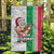 Hawaii Mele Kalikimaka Garden Flag Santa Playing Ukele Mix Kakau Pattern Xmas Style LT03 Garden Flag Red - Polynesian Pride