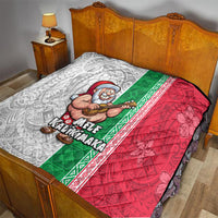Hawaii Mele Kalikimaka Quilt Santa Playing Ukele Mix Kakau Pattern Xmas Style LT03 - Polynesian Pride