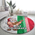 Hawaii Mele Kalikimaka Round Carpet Santa Playing Ukele Mix Kakau Pattern Xmas Style LT03 - Polynesian Pride