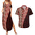 Tonga Fonulei and Ngatu Pattern Couples Matching Summer Maxi Dress and Hawaiian Shirt LT03 Red - Polynesian Pride