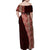 Tonga Fonulei and Ngatu Pattern Family Matching Off Shoulder Maxi Dress and Hawaiian Shirt LT03 - Polynesian Pride