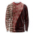 Tonga Fonulei and Ngatu Pattern Long Sleeve Shirt LT03 Unisex Red - Polynesian Pride