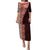 Tonga Fonulei and Ngatu Pattern Puletasi LT03 Long Dress Red - Polynesian Pride