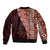 Tonga Fonulei and Ngatu Pattern Sleeve Zip Bomber Jacket LT03 - Polynesian Pride