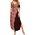 Tonga Fonulei and Ngatu Pattern Summer Maxi Dress LT03 Women Red - Polynesian Pride